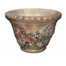 Vase rond couleur motif roses