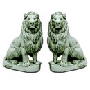 Couple statues lions géants 