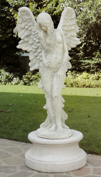 Statue de jardin en pierre à suspendre Ange endormi : : Jardin