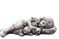 Statue en pierre Fillette endormie et son Chat