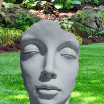 Tête femme 50 cm grise